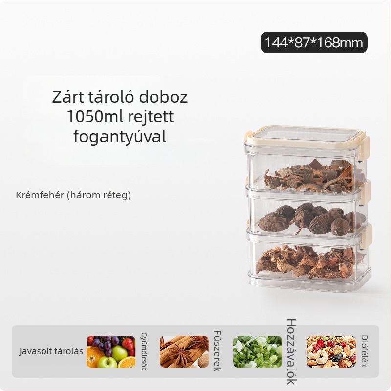 Téglalap alakú műanyag élelmiszerbiztos zárható tároló doboz, 1–2 L, 24 darabos készlet, minimalist dizájn