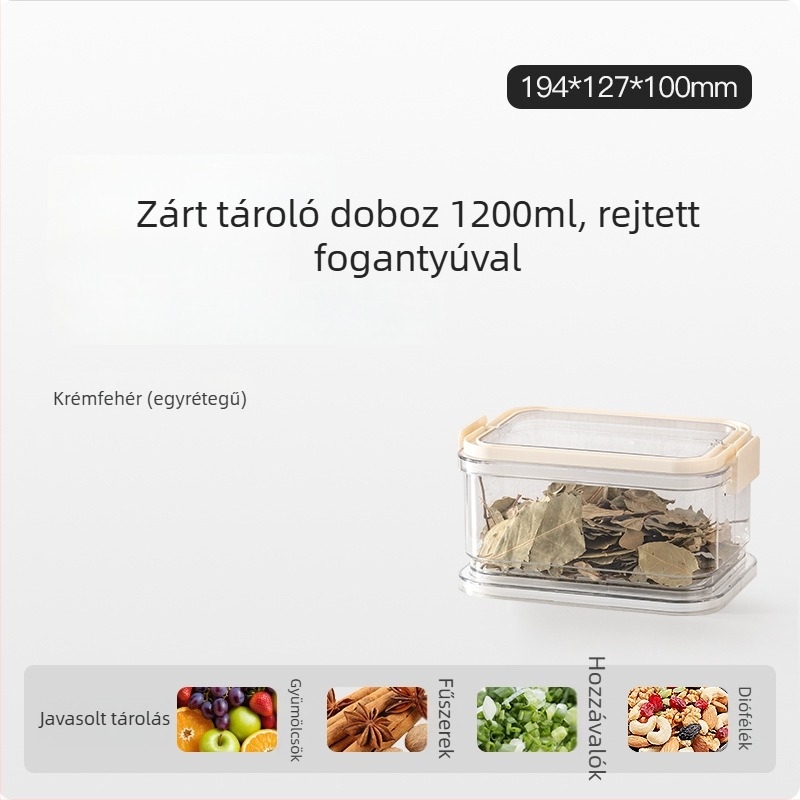 Téglalap alakú műanyag élelmiszerbiztos zárható tároló doboz, 1–2 L, 24 darabos készlet, minimalist dizájn