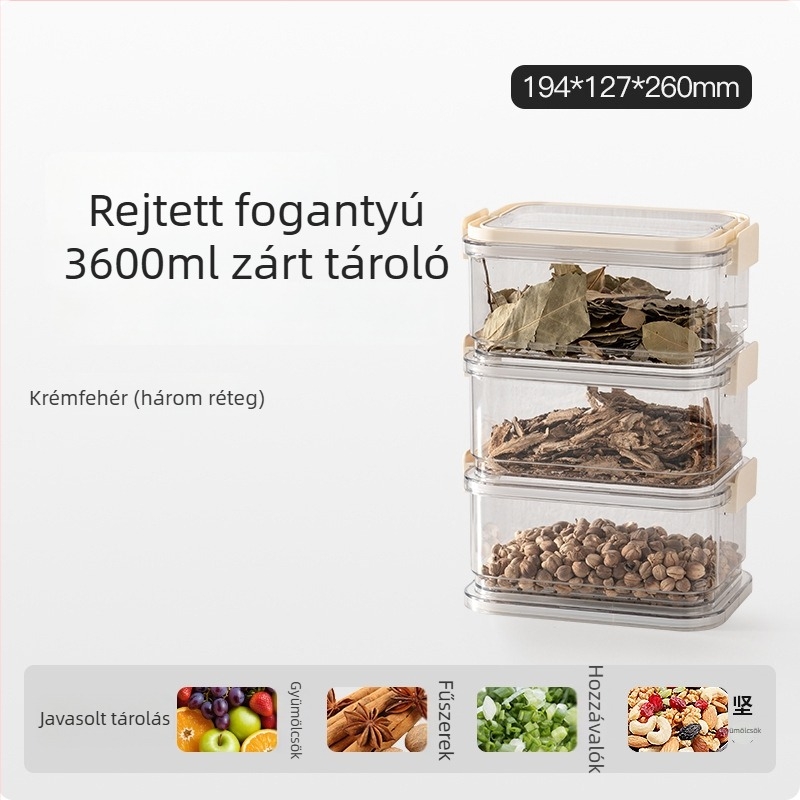 Téglalap alakú műanyag élelmiszerbiztos zárható tároló doboz, 1–2 L, 24 darabos készlet, minimalist dizájn