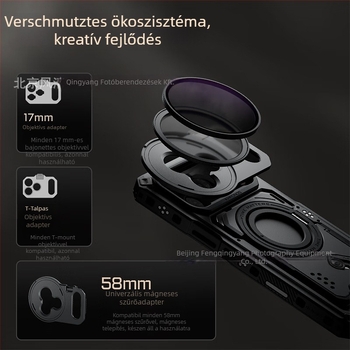 Tilta objektív mount bővítő a telefonhoz — kompatibilis iPhone 17 Pro / Pro Max-szel; univerzális modell; maximális teher 2 kg