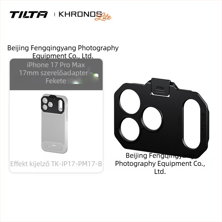 Tilta objektív mount bővítő a telefonhoz — kompatibilis iPhone 17 Pro / Pro Max-szel; univerzális modell; maximális teher 2 kg