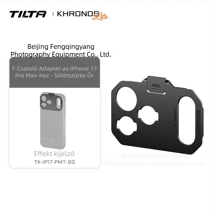 Tilta objektív mount bővítő a telefonhoz — kompatibilis iPhone 17 Pro / Pro Max-szel; univerzális modell; maximális teher 2 kg
