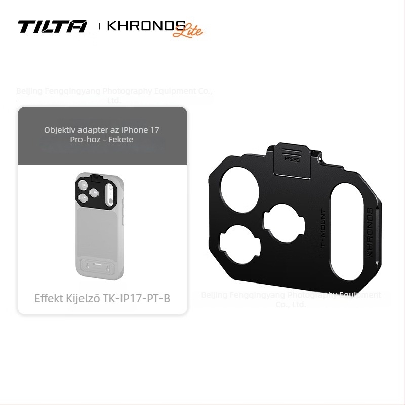 Tilta objektív mount bővítő a telefonhoz — kompatibilis iPhone 17 Pro / Pro Max-szel; univerzális modell; maximális teher 2 kg