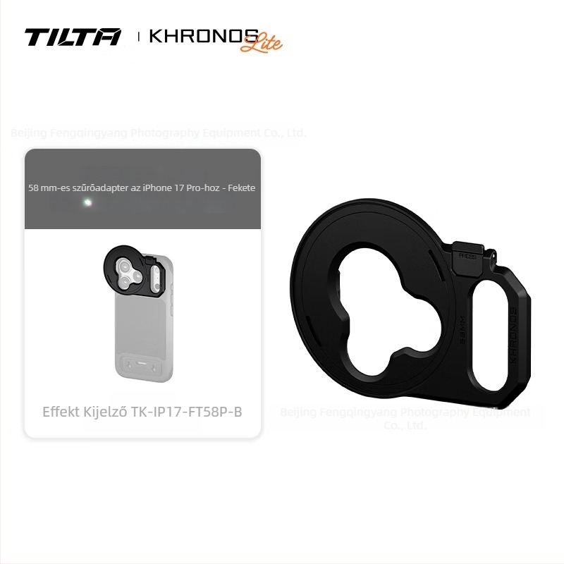 Tilta objektív mount bővítő a telefonhoz — kompatibilis iPhone 17 Pro / Pro Max-szel; univerzális modell; maximális teher 2 kg
