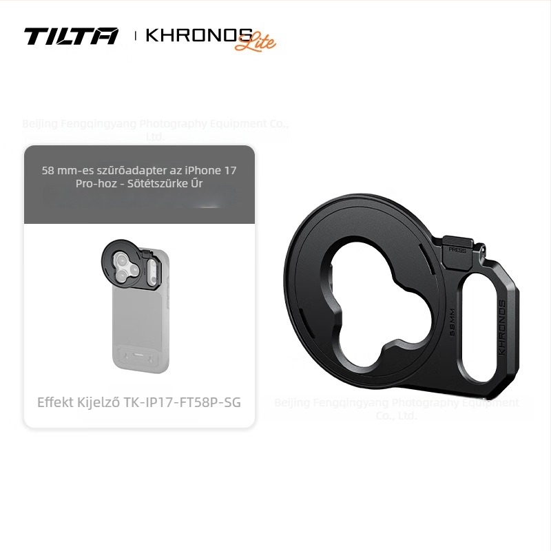 Tilta objektív mount bővítő a telefonhoz — kompatibilis iPhone 17 Pro / Pro Max-szel; univerzális modell; maximális teher 2 kg