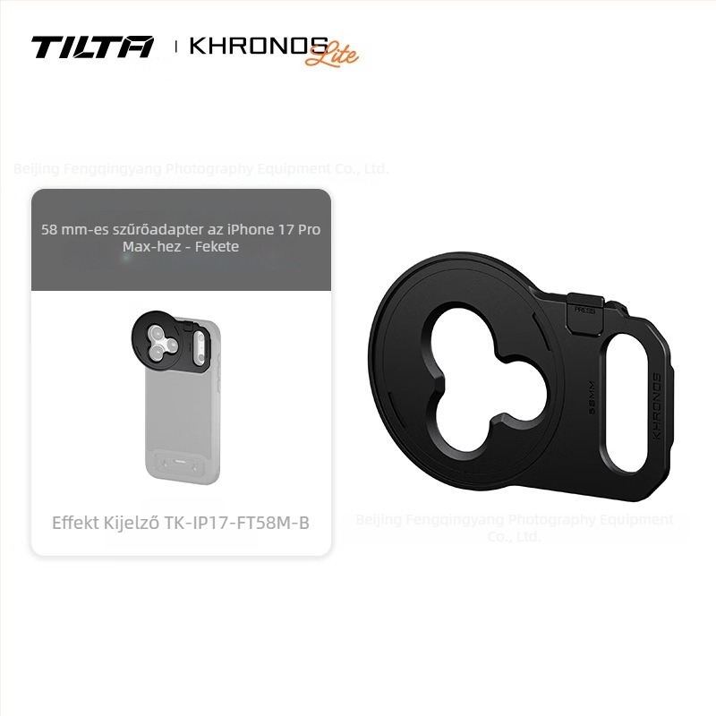 Tilta objektív mount bővítő a telefonhoz — kompatibilis iPhone 17 Pro / Pro Max-szel; univerzális modell; maximális teher 2 kg