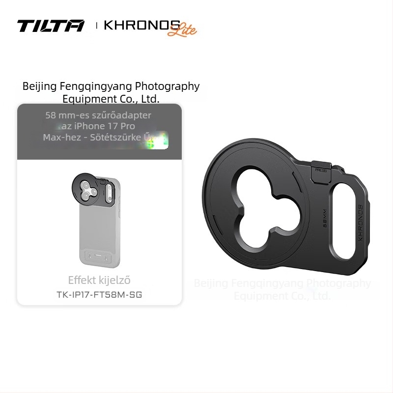 Tilta objektív mount bővítő a telefonhoz — kompatibilis iPhone 17 Pro / Pro Max-szel; univerzális modell; maximális teher 2 kg
