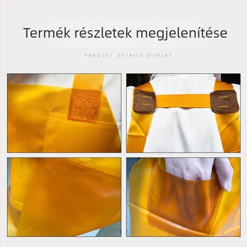 Marhaínból készült vízálló kötény, golyó mintázatú, 1000 g, kettős vállöv