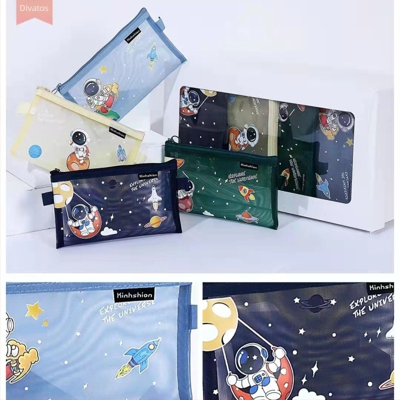 Átlátszó tolltartó, japán stílusú, PP anyagú, cipzár, rajzfilmszerű forma, anyagvastagság 0.1