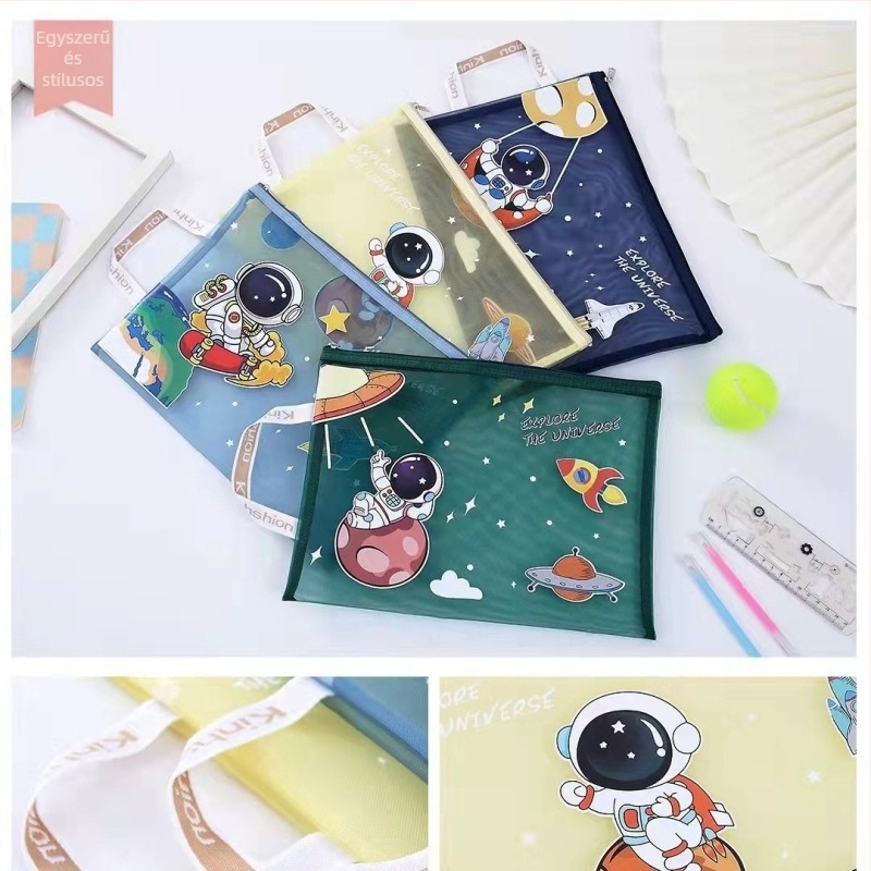 Átlátszó tolltartó, japán stílusú, PP anyagú, cipzár, rajzfilmszerű forma, anyagvastagság 0.1