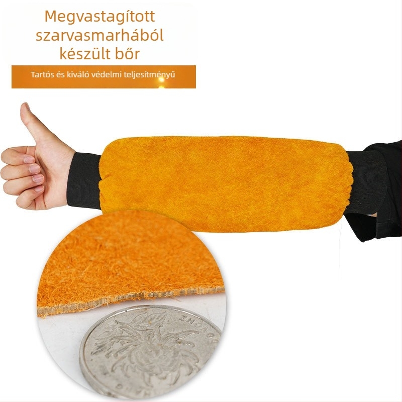 Hegesztő felkar- és ujjvédő (második réteg marhahúrból; 300 g; hegesztésre, vágásra és csiszolásra)