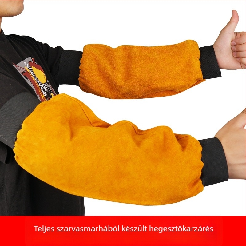 Hegesztő felkar- és ujjvédő (második réteg marhahúrból; 300 g; hegesztésre, vágásra és csiszolásra)