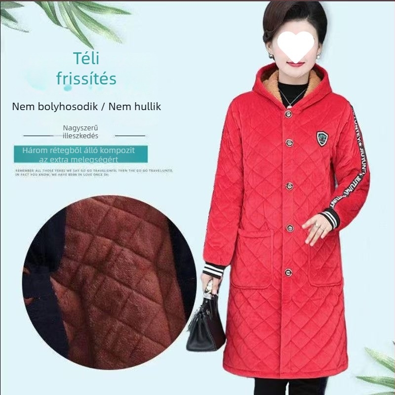 Egyrészes munkaruha kabát felnőtteknek, pamutból, fleece béléssel, középhosszú téli védelemmel
