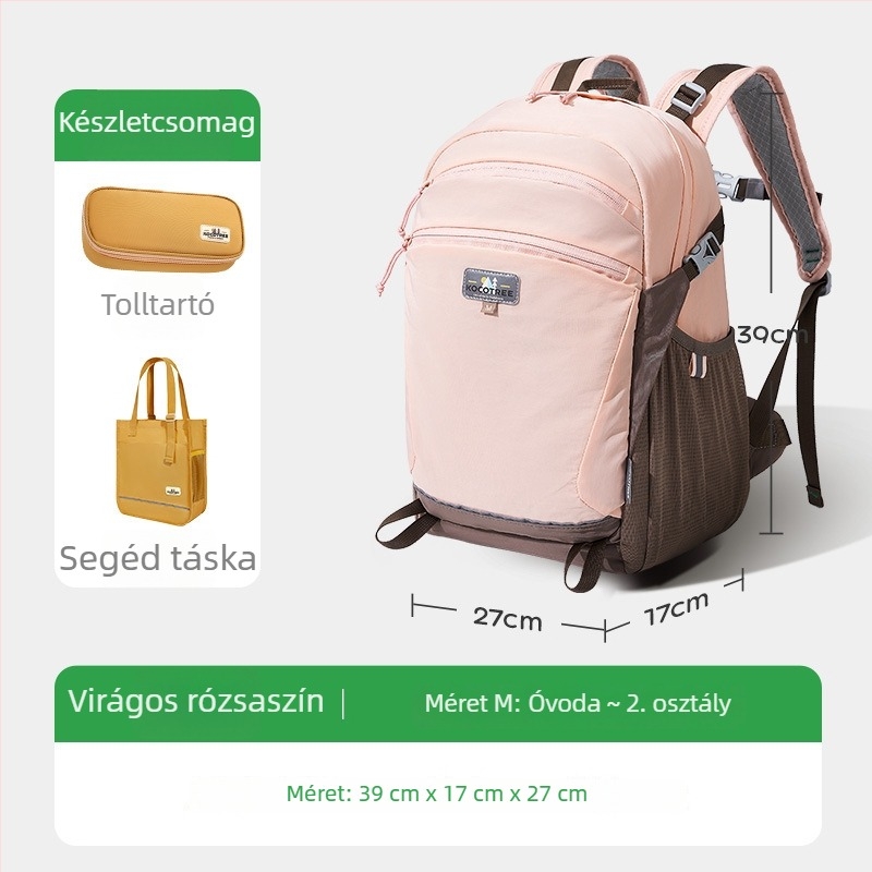 Kocotree Ergonomikus Könnyű Iskolatáska 5–6. osztályos tanulóknak, nejlon anyag, gerinctámasz és terheléscsökkentés, ergonómikus hátrész kialakítás, gyerekbarát dizájn