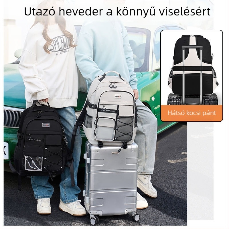 Általános iskolától középiskoláig használható, nagy kapacitású, könnyű, lélegző, vízálló hátizsák gerincvédővel és ergonómikus hátsó panellel