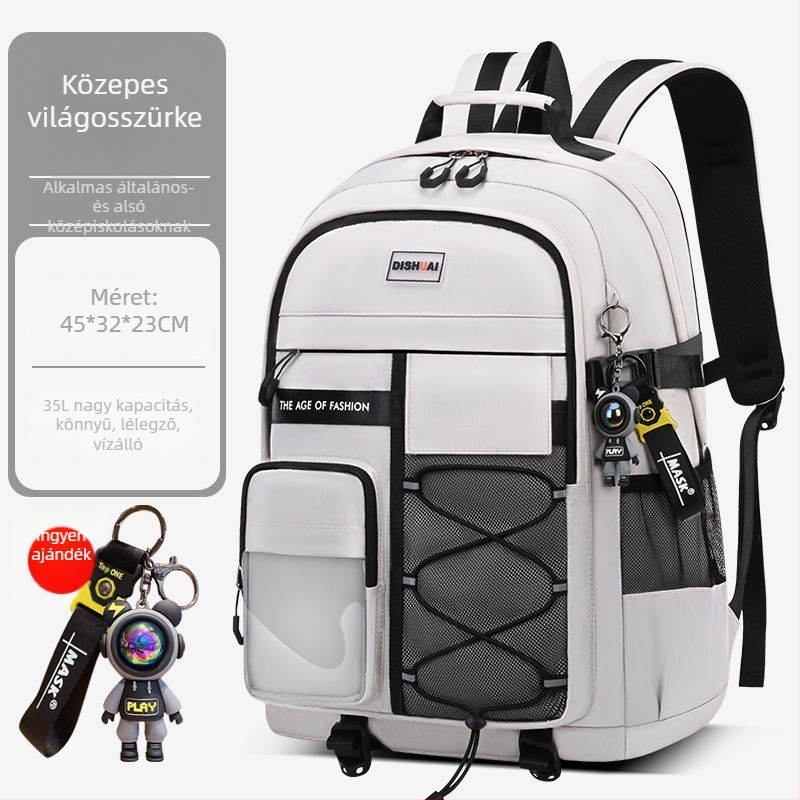 Általános iskolától középiskoláig használható, nagy kapacitású, könnyű, lélegző, vízálló hátizsák gerincvédővel és ergonómikus hátsó panellel