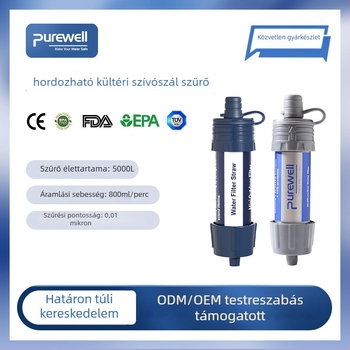 Kültéri vízszűrő szívócső ultrafiltrációs membránnal, 5000 L kapacitás, modell K8625, Zhejiang eredetű, hordozható túlélési eszköz