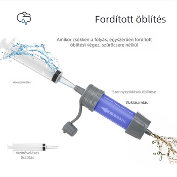 Kültéri vízszűrő szívócső ultrafiltrációs membránnal, 5000 L kapacitás, modell K8625, Zhejiang eredetű, hordozható túlélési eszköz