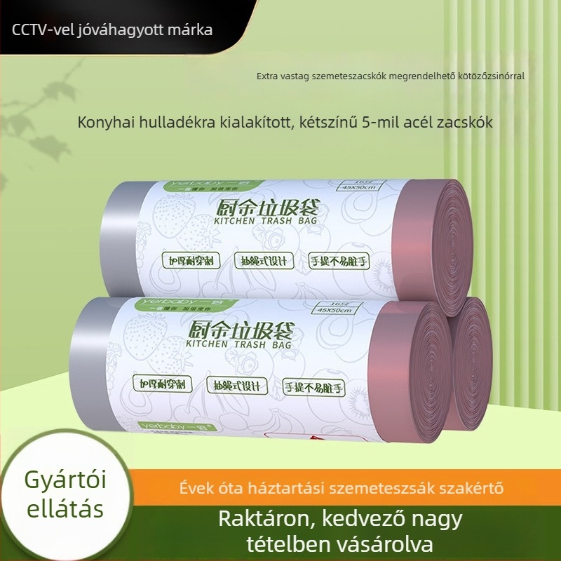 PE szemeteszsák kötős, vastagított, egyszer használható
