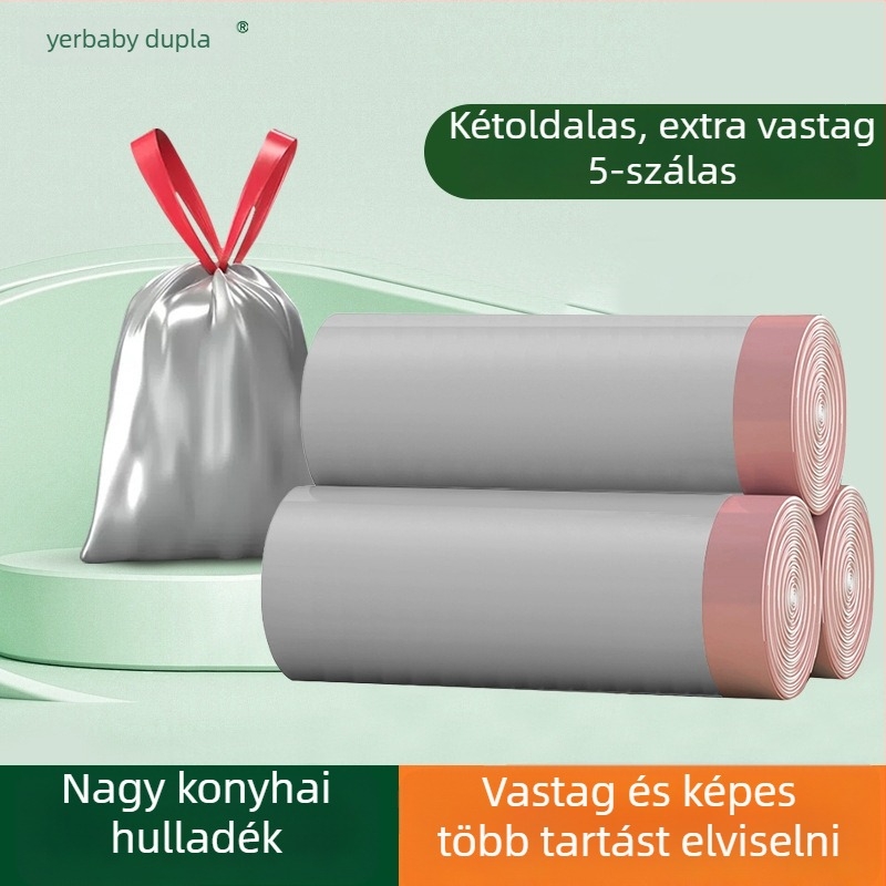 PE szemeteszsák kötős, vastagított, egyszer használható
