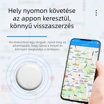 Bluetooth lopásvédő eszköz AK-28C GPS 15 m pontossággal, mobil riasztás, 1 éves akkumulátor-élettartam, Google Maps támogatás