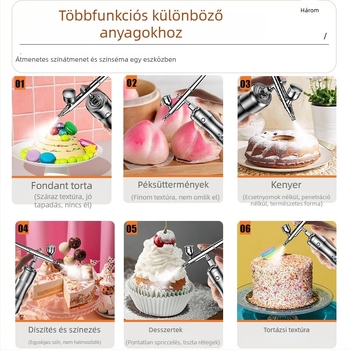Torta spray pisztoly, vezeték nélküli elektromos — mousse és pigment felhasználásra, tölthető Li-ion akkumulátor, 12V, Comes