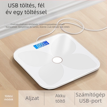 TCL 6039-SY Testzsírmérleg, teherbírás 180 kg, 3 hüvelykes LED kijelző, USB tápegység, testzsír és víz analízis, edzett üveg