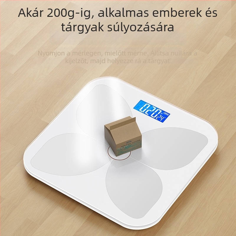 TCL 6039-SY Testzsírmérleg, teherbírás 180 kg, 3 hüvelykes LED kijelző, USB tápegység, testzsír és víz analízis, edzett üveg