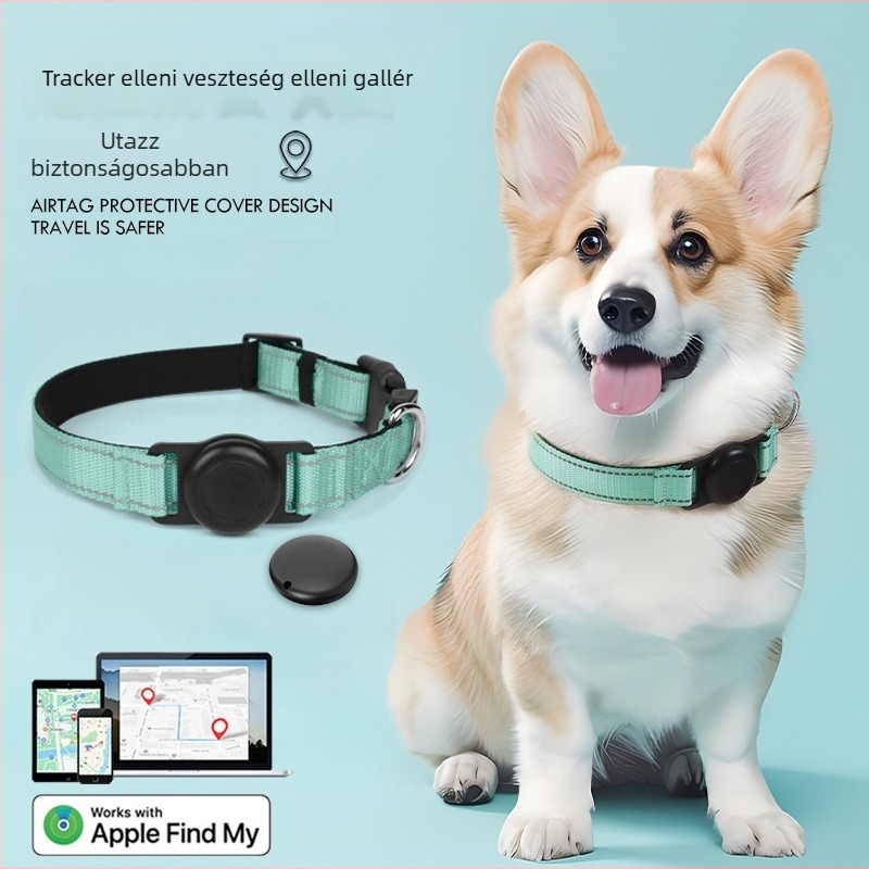 Kutyanyakörv Airtag védett burkolattal és GPS nyomkövetővel, Fb105, 240mAh, 100 g, nylon, nyomkövetés és riasztás
