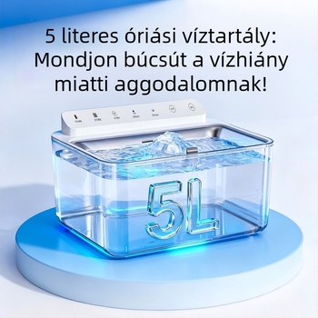 Állati ivóvíz adagoló állandó hőmérséklettel, intelligens sterilizálás, nagy kapacitás, macskáknak és kutyáknak, hálózati áramellátás