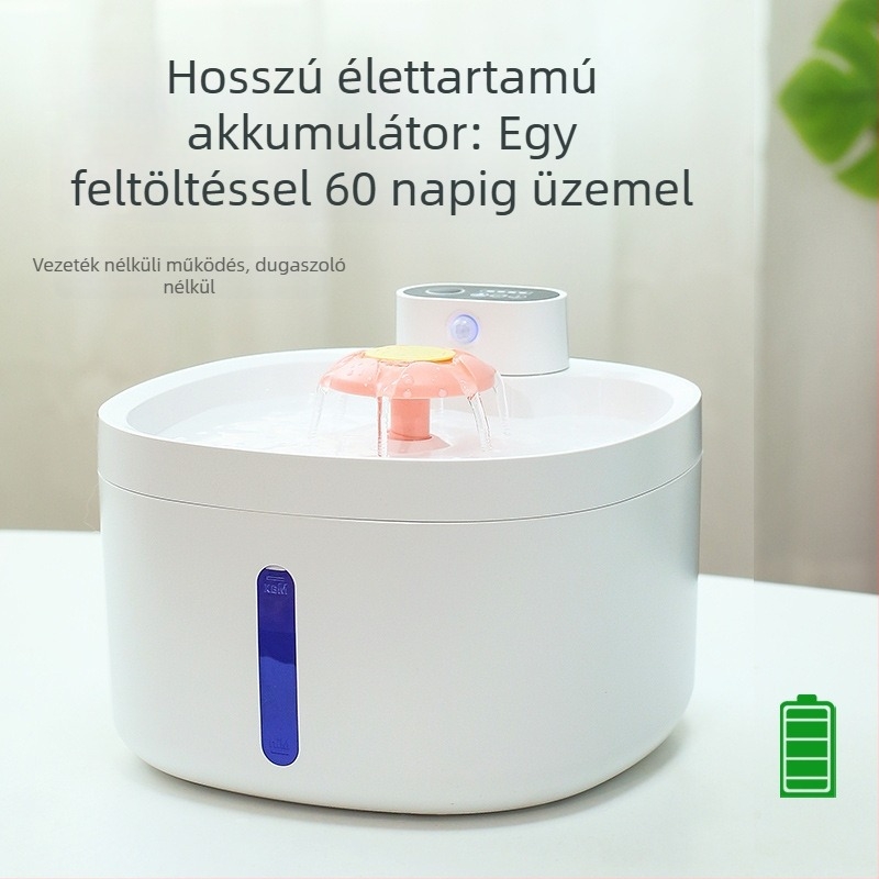 Vezeték nélküli intelligens vízadagoló macskáknak és kutyáknak mozgásérzékelővel és nagy kapacitású vízkeringéssel