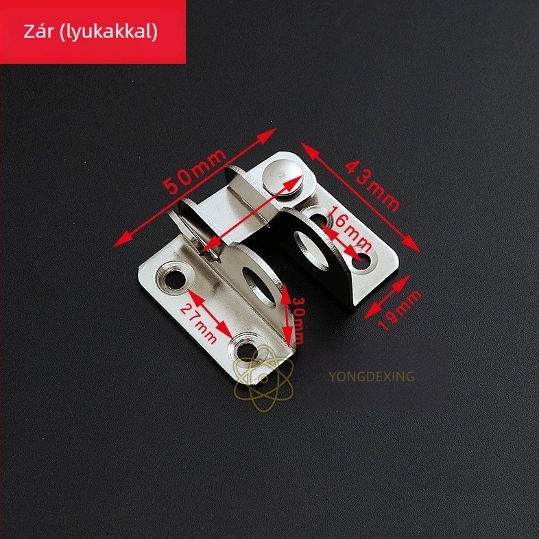 Rozsdamentes acélból készült, vastagított függő zár a bejárati ajtókhoz és ketrecekhez, balra/jobbra zárható, anti-lopás, modern minimalist stílus