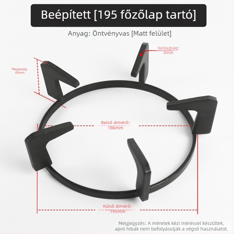 Gáztűzhely tartó – asztali egy darabos kivitel, kézi szerelés, általános modell, tömeg kb. 0,4 kg