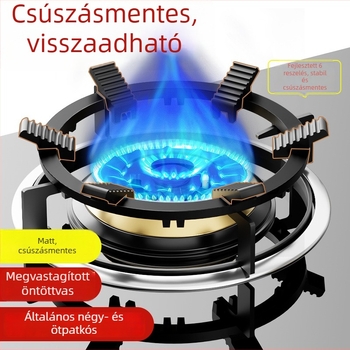 Gáztűzhelyhez tartó edények, univerzális, tej- és kis edények számára, négylábas vagy ötlábas kialakítás, alsó szerelés, nettó tömeg 780 g