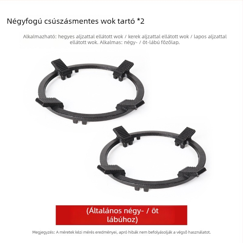 Gáztűzhelyhez tartó edények, univerzális, tej- és kis edények számára, négylábas vagy ötlábas kialakítás, alsó szerelés, nettó tömeg 780 g