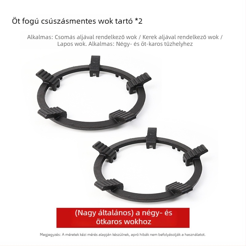 Gáztűzhelyhez tartó edények, univerzális, tej- és kis edények számára, négylábas vagy ötlábas kialakítás, alsó szerelés, nettó tömeg 780 g