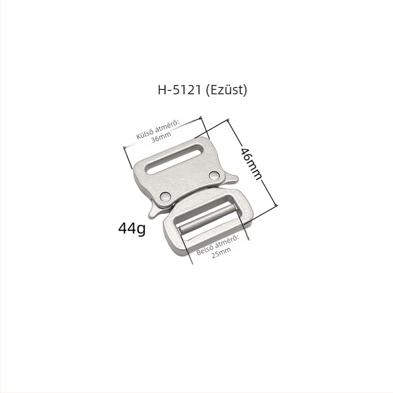 Taktikai övcsat, cinkötvözetből, övhez való alkatrész, kopásálló, poggyász-kiegészítő