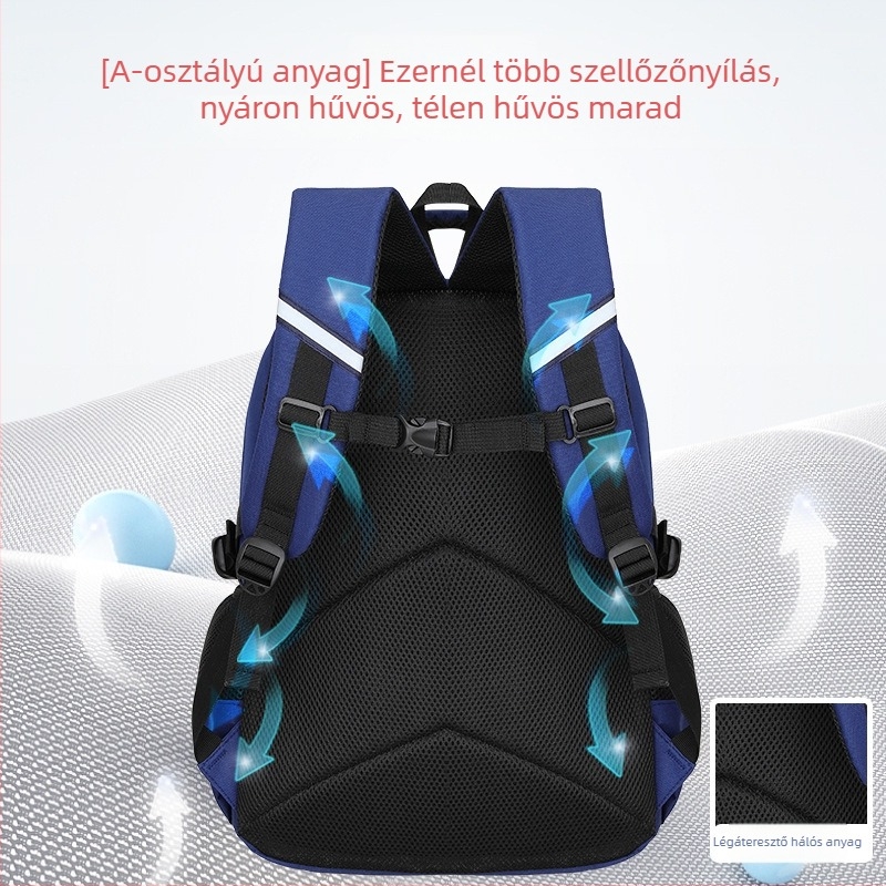 Űrtémájú általános iskolai hátizsák, poliészter, légáteresztő, vízálló, ultra-könnyű, gerincvédelem