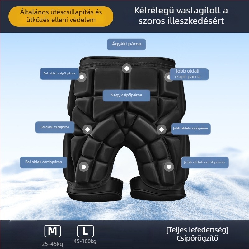 Gyerekeknek szóló sívédő készlet: csípő- és térdvédők, belső védőnadrág síhez és snowboardhoz, védelem görkorizáshoz és jégkorcsolyázáshoz télen