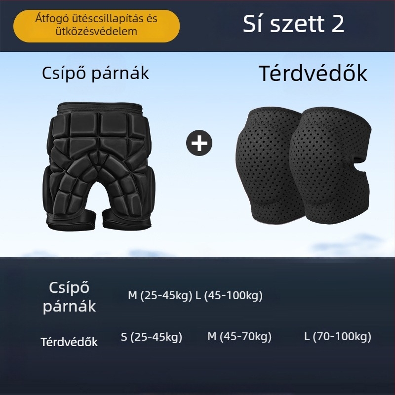 Gyerekeknek szóló sívédő készlet: csípő- és térdvédők, belső védőnadrág síhez és snowboardhoz, védelem görkorizáshoz és jégkorcsolyázáshoz télen