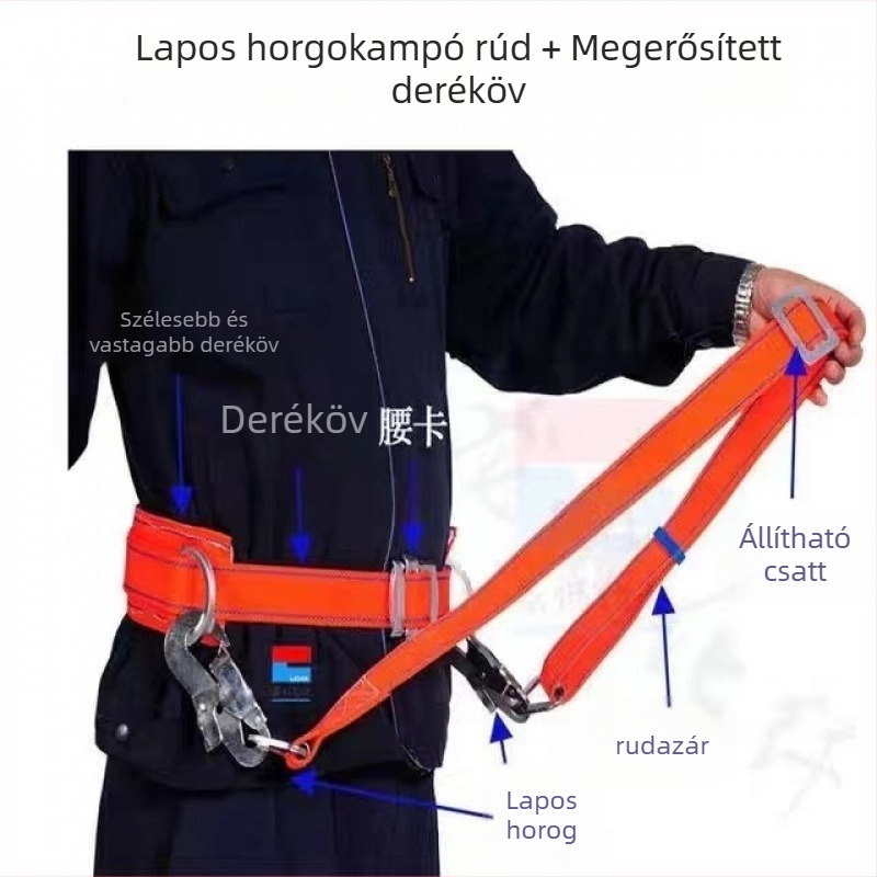 Villanyszerelő biztonsági öv oszlopokra és fára való mászáshoz – magassági munka, teljes derékszíj, márka Chenying Hardware, Termékkód 1