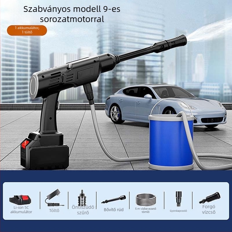 Say one vezeték nélküli autómosó gép – ABS műanyag pisztolyfej, műanyag fogantyú, súly 2500 g