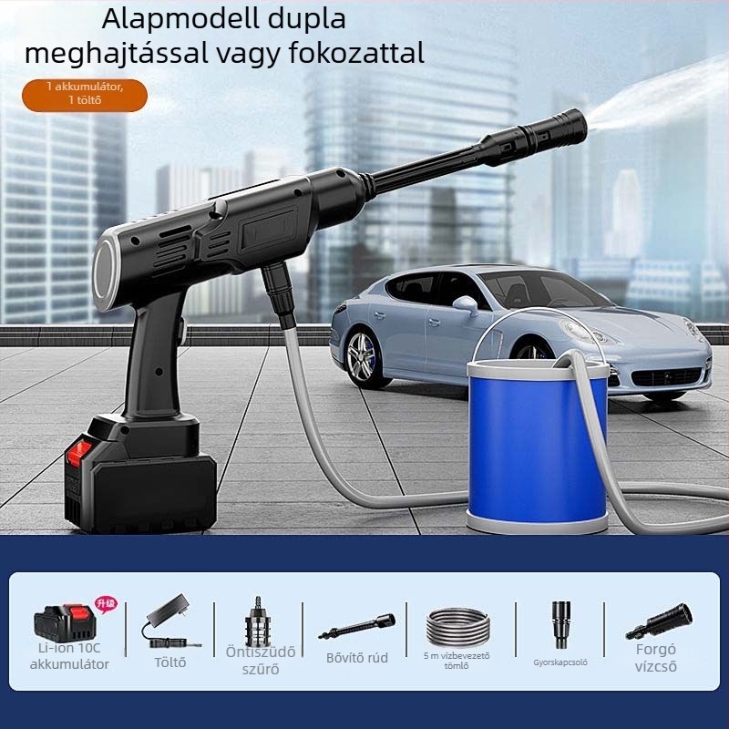 Say one vezeték nélküli autómosó gép – ABS műanyag pisztolyfej, műanyag fogantyú, súly 2500 g