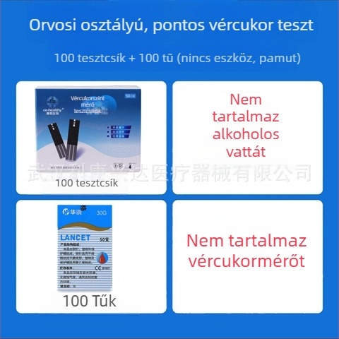 KH-100 vércukor tesztcsíkok otthoni használatra — KH-100 vércukormérő Kanghe, felnőtteknek, országos garancia, orvosi szabvány Zhejiang Machinery Injection 20162220827
