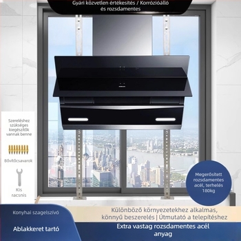 Rozsdamentes acél hood akasztó – univerzális falra szerelhető tartó, 2 kg