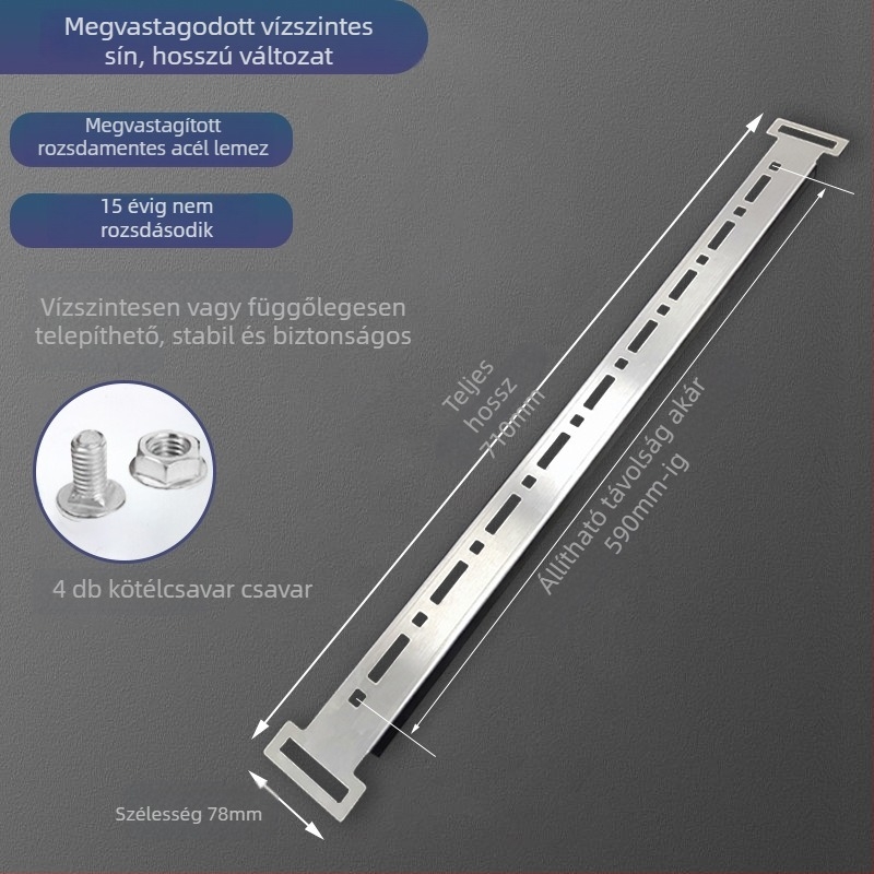 Rozsdamentes acél hood akasztó – univerzális falra szerelhető tartó, 2 kg