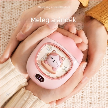 Kézmelegítő USB‑tápellátással, 5W, beépített 1000–1200 mAh akkumulátor, alumínium lemezen keresztüli hőelvezetés