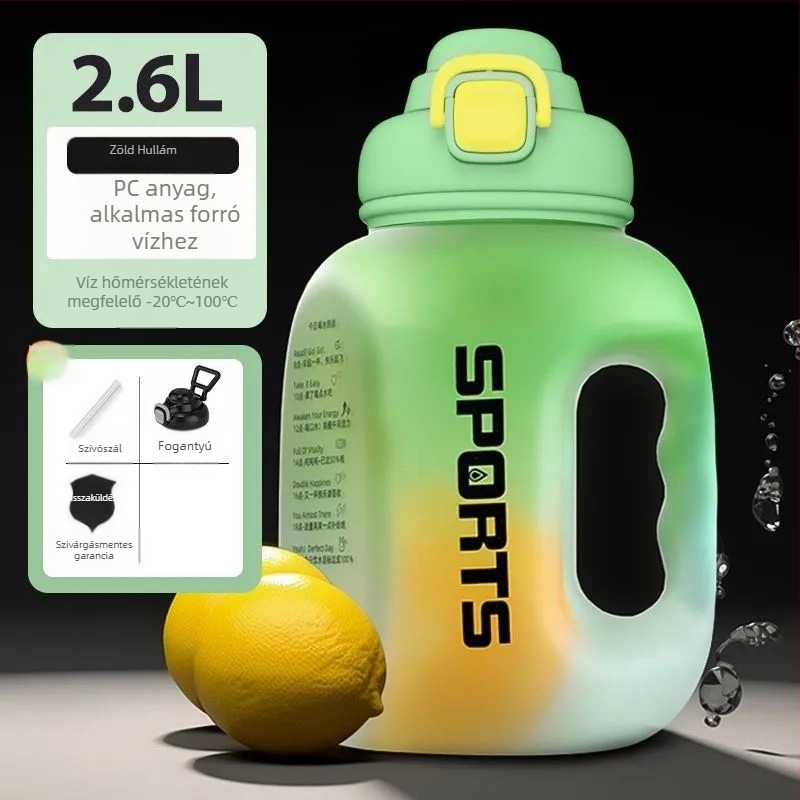 Műanyag pohár nagy hassal, modern minimalistikus stílus, dupla ivófunkció, PC anyag, két darabos készlet