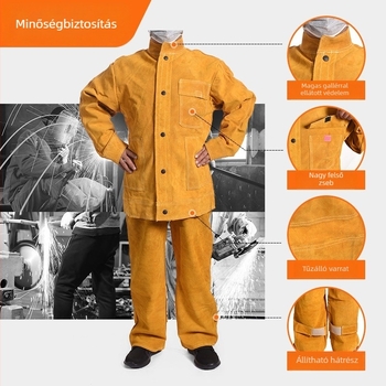 Különálló típusú hegesztő védőruha kültéri munkákhoz, kopásálló és hőszigetelt