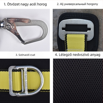 Huishun Automatikusan visszahúzódó biztonsági öv, típus sebességkülönbség, 100 kg teherbírás, 2 m poliészter kötél, magassági zuhanás elleni védelem